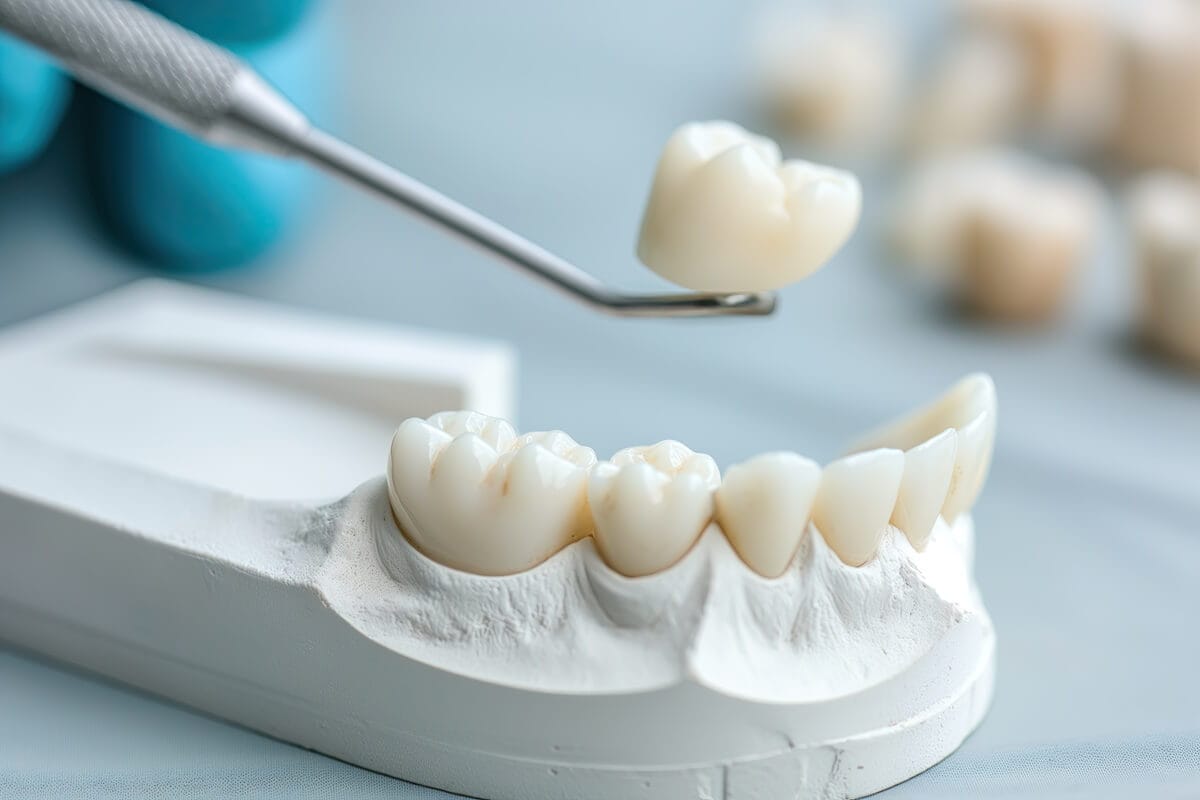 Korona protetyczna - korony protetyczne na gipsowym modelu jamy ustnej